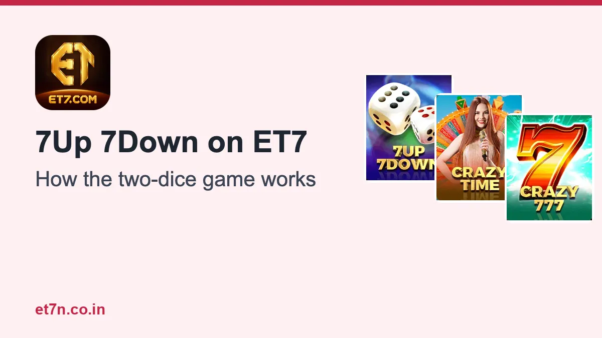 ET7 7Up 7Down guide cover with two dice showing a total of seven