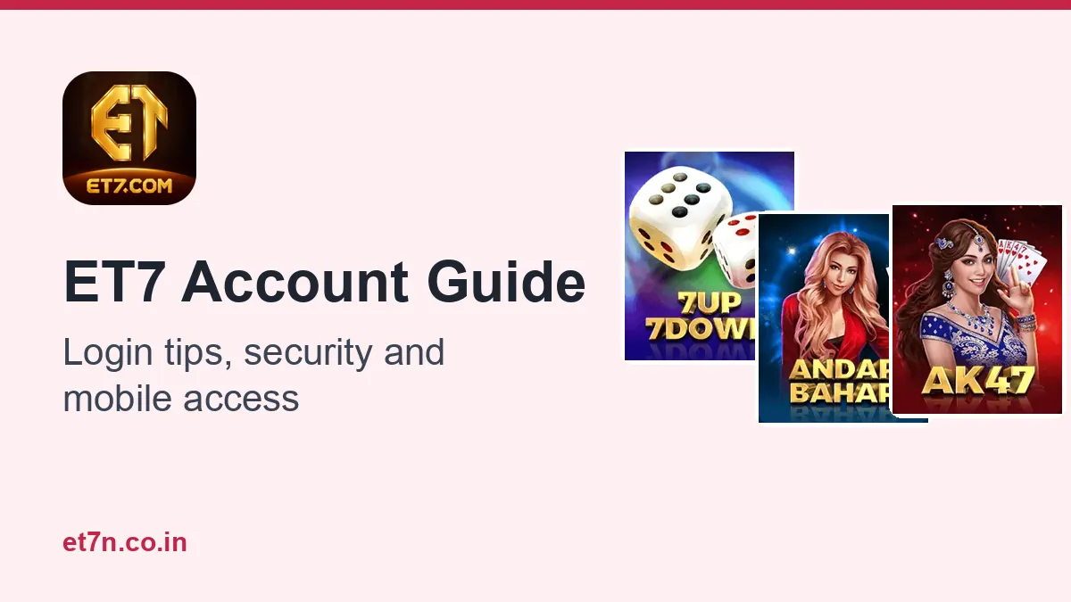 ET7 account guide cover showing a phone with the login screen